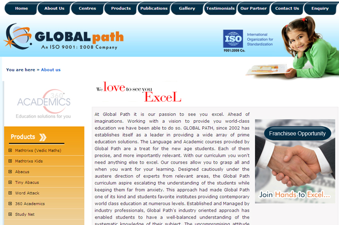 Website Designing Work for Globalpath