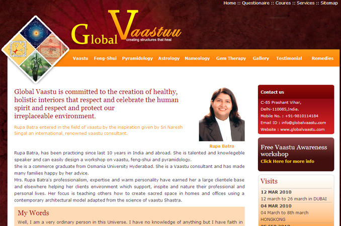 Website Designing Work for Globalvaastu