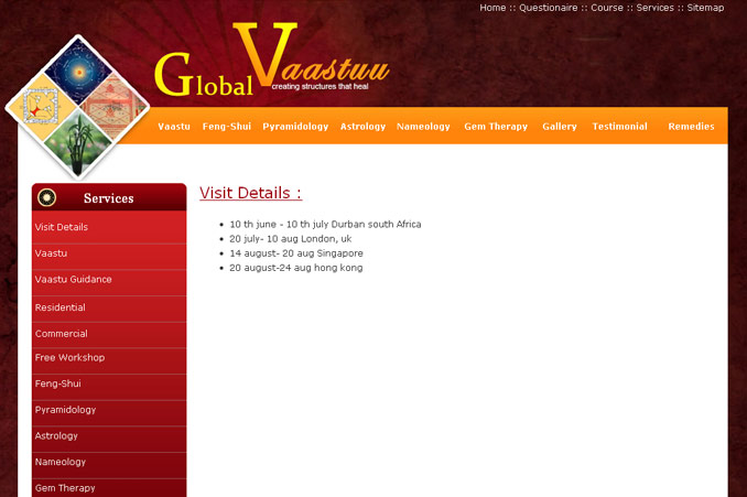 Website Designing Work for Globalvaastu