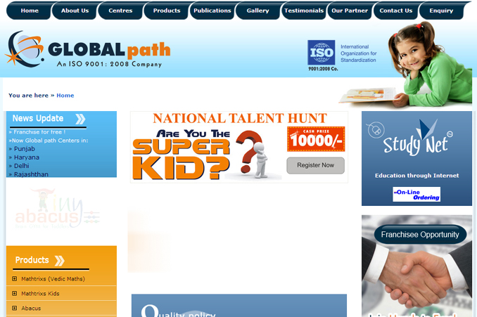 Website Designing Work for Globalpath