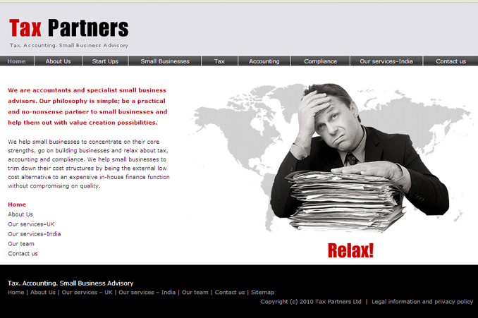 Website Designing Work for Tax Partner
